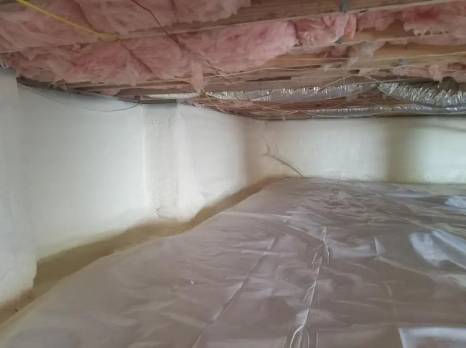 Crawl space encapsulation with closed-cell spray foam for Attic Insulation in Emmett